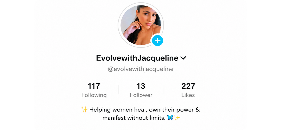 Jacqueline's social media profile before working with Minnie Courtney