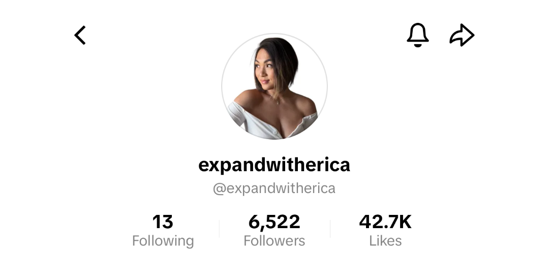 Erica's social media profile after working with Minnie Courtney