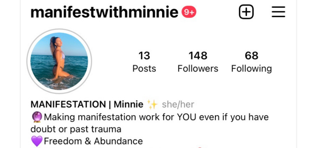 Minnie Courtney's social media profile before she rebuilt her brand