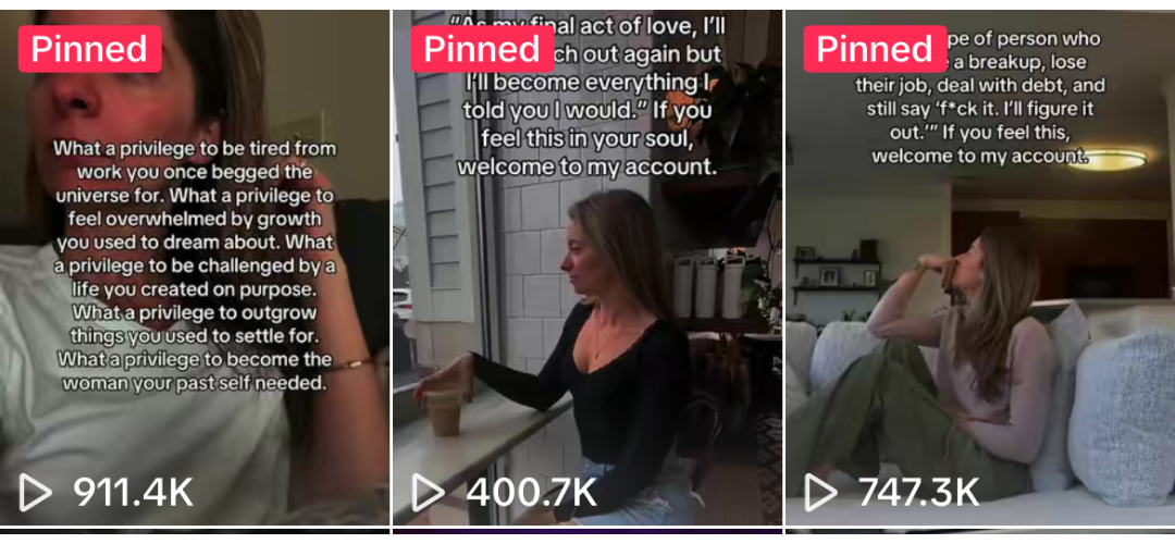 Katie's social media posts and view counts after working with Minnie Courtney