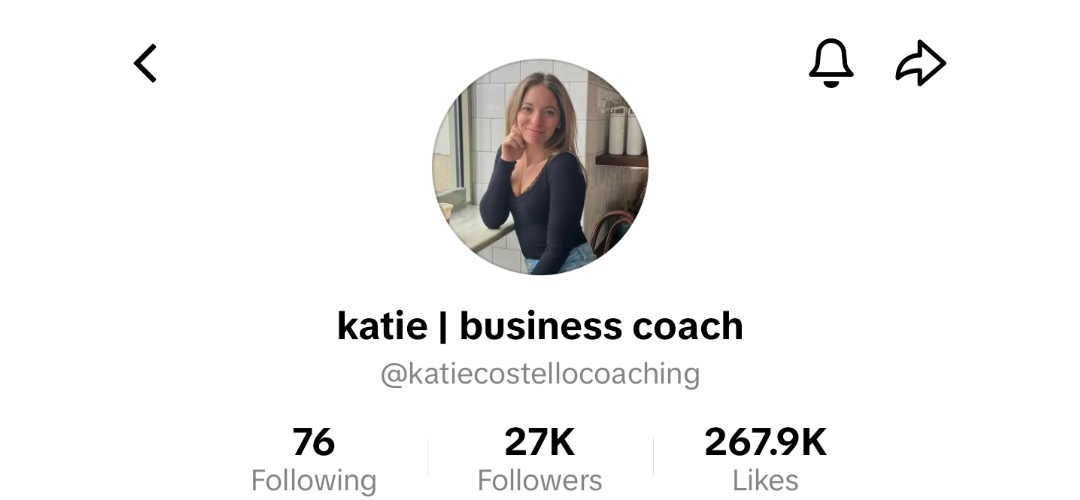 Katie's social media profile after working with Minnie Courtney