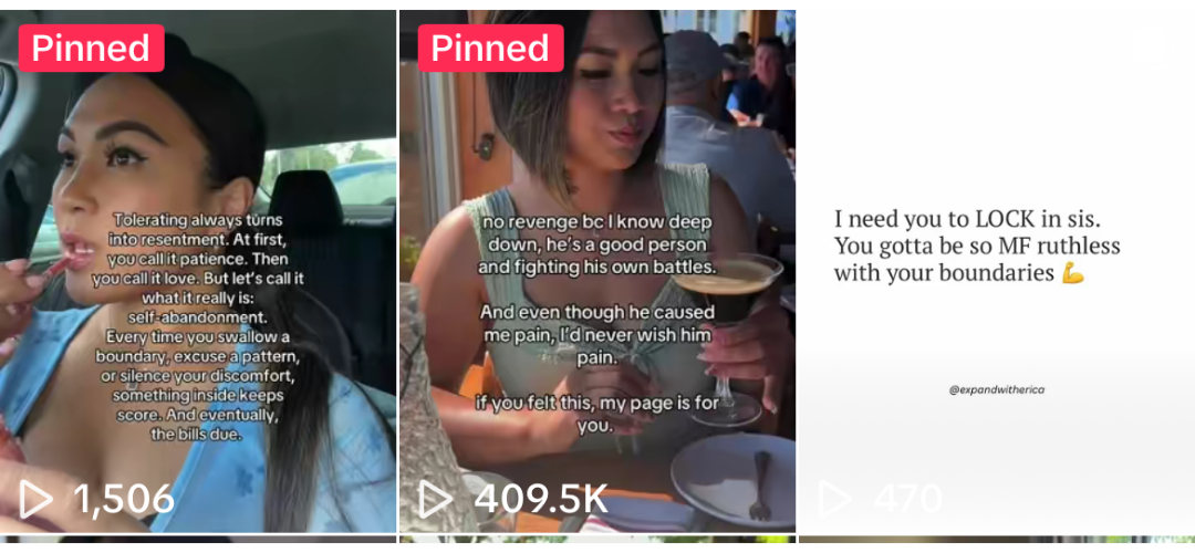 Erica's social media posts and view counts after working with Minnie Courtney