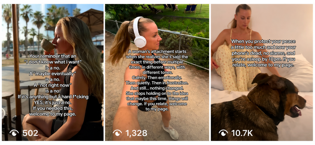 Isabella's social media posts and view counts before working with Minnie Courtney