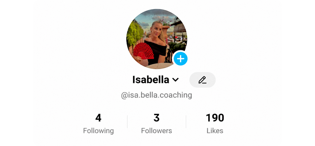 Isabella's social media profile before working with Minnie Courtney