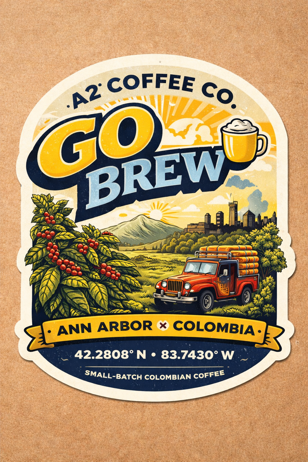 A2 Coffee Co Go Brew label