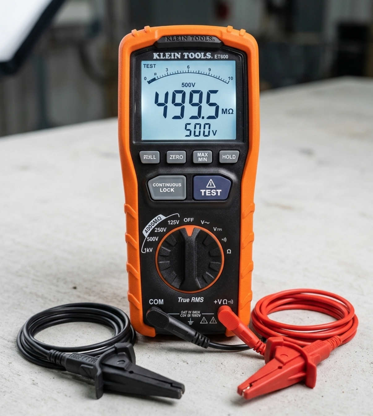 Klein Tools Meghometer test on heat tape, ai-generated photo of the tool