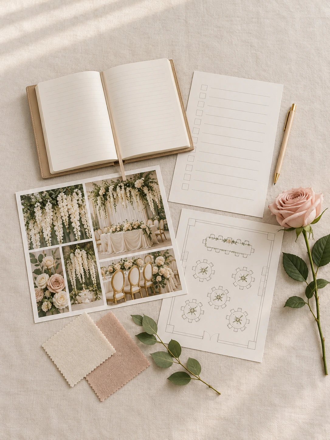 Wedding planning: run sheets, floor plans, the desk