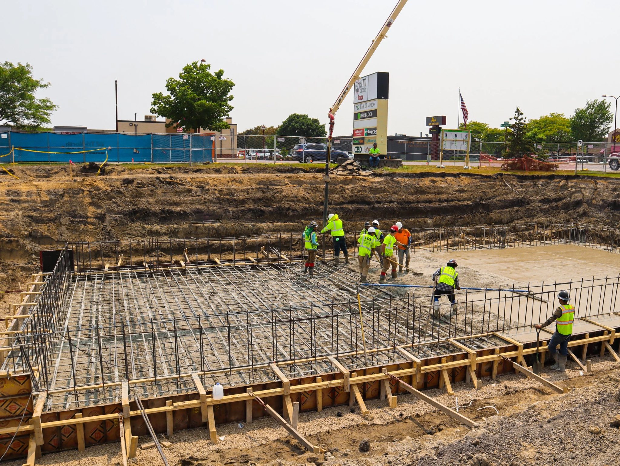 Industrial foundation under construction