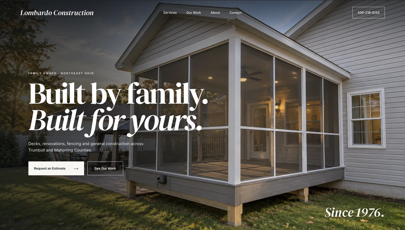 Construction contractor website