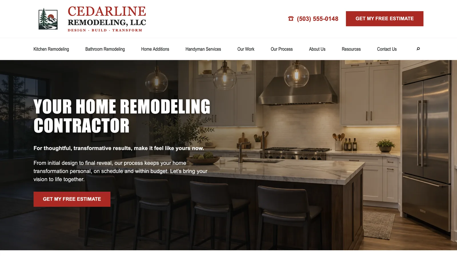 Remodeling contractor website