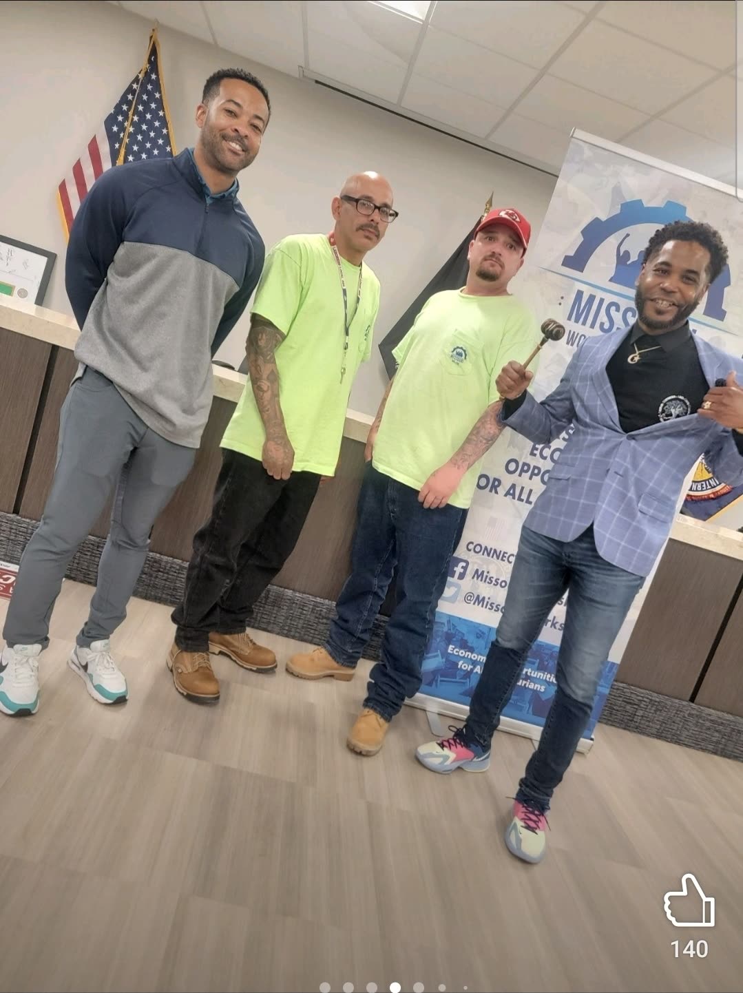 Na'im with workforce program participants