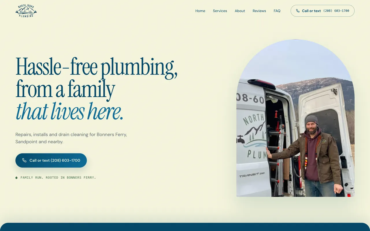 North Idaho Plumbing website by GoldWare
