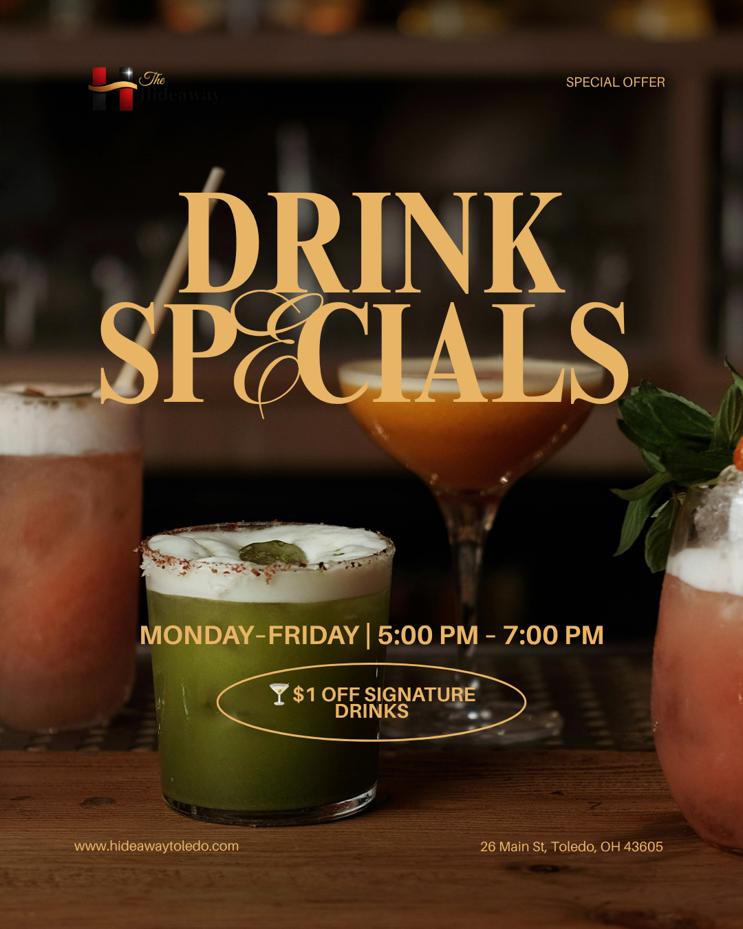The Hideaway · Drink specials