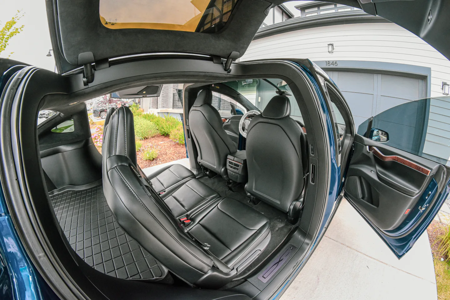 Freshly detailed Rivian cabin with clean seats, floor mats and dashboard