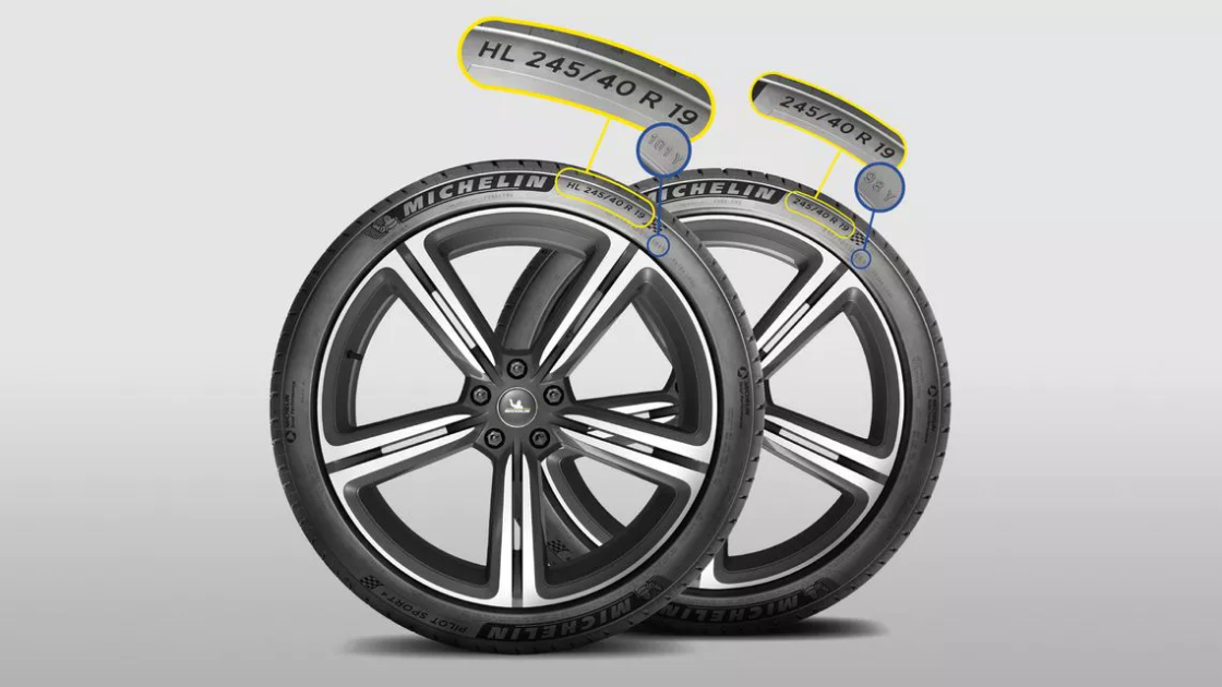 Look for the HL sign on the side of an EV tire.