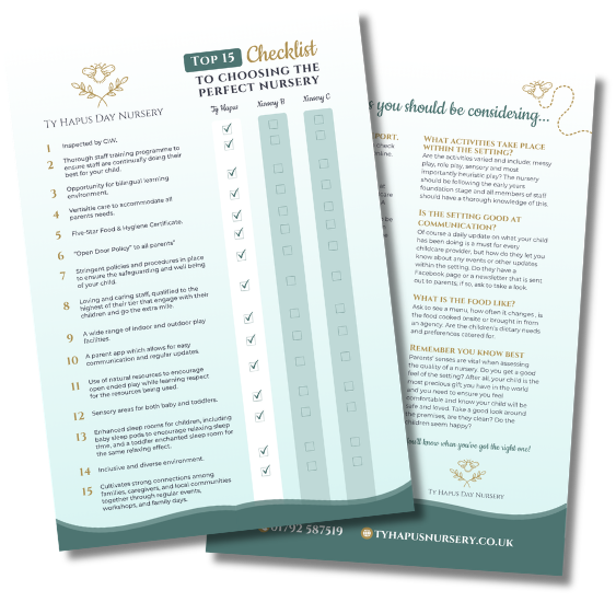 Free Top 10 Checklist from Ty Hapus Day Nursery