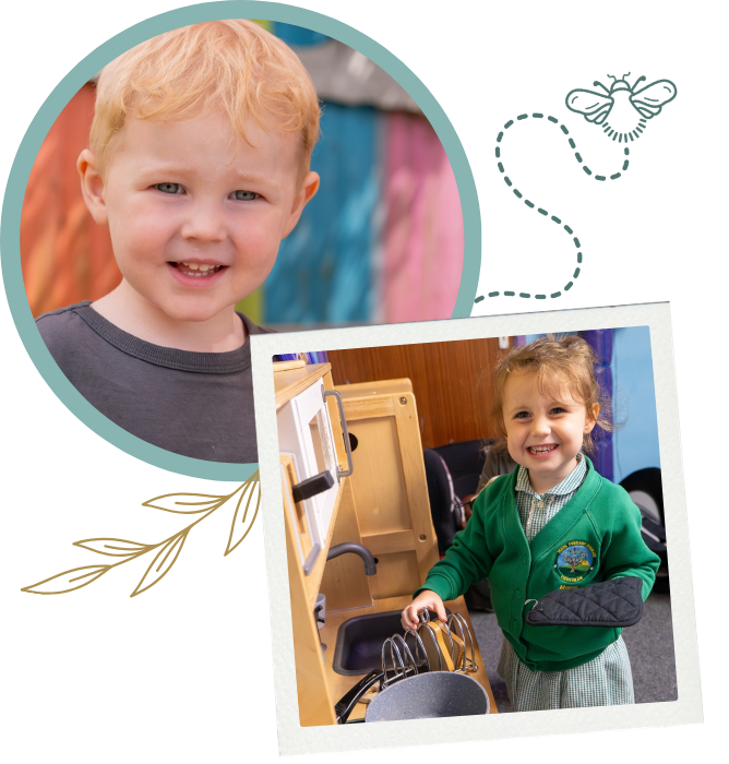 Ty Hapus Nursery child playing with female staff member in the garden