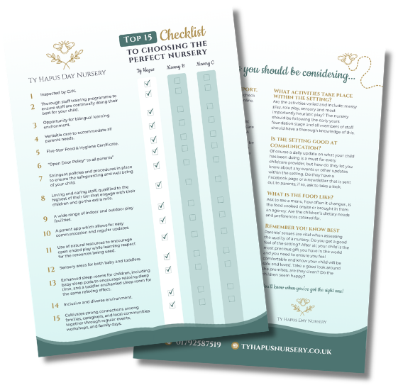 Free Top 10 Checklist from Ty Hapus Day Nursery