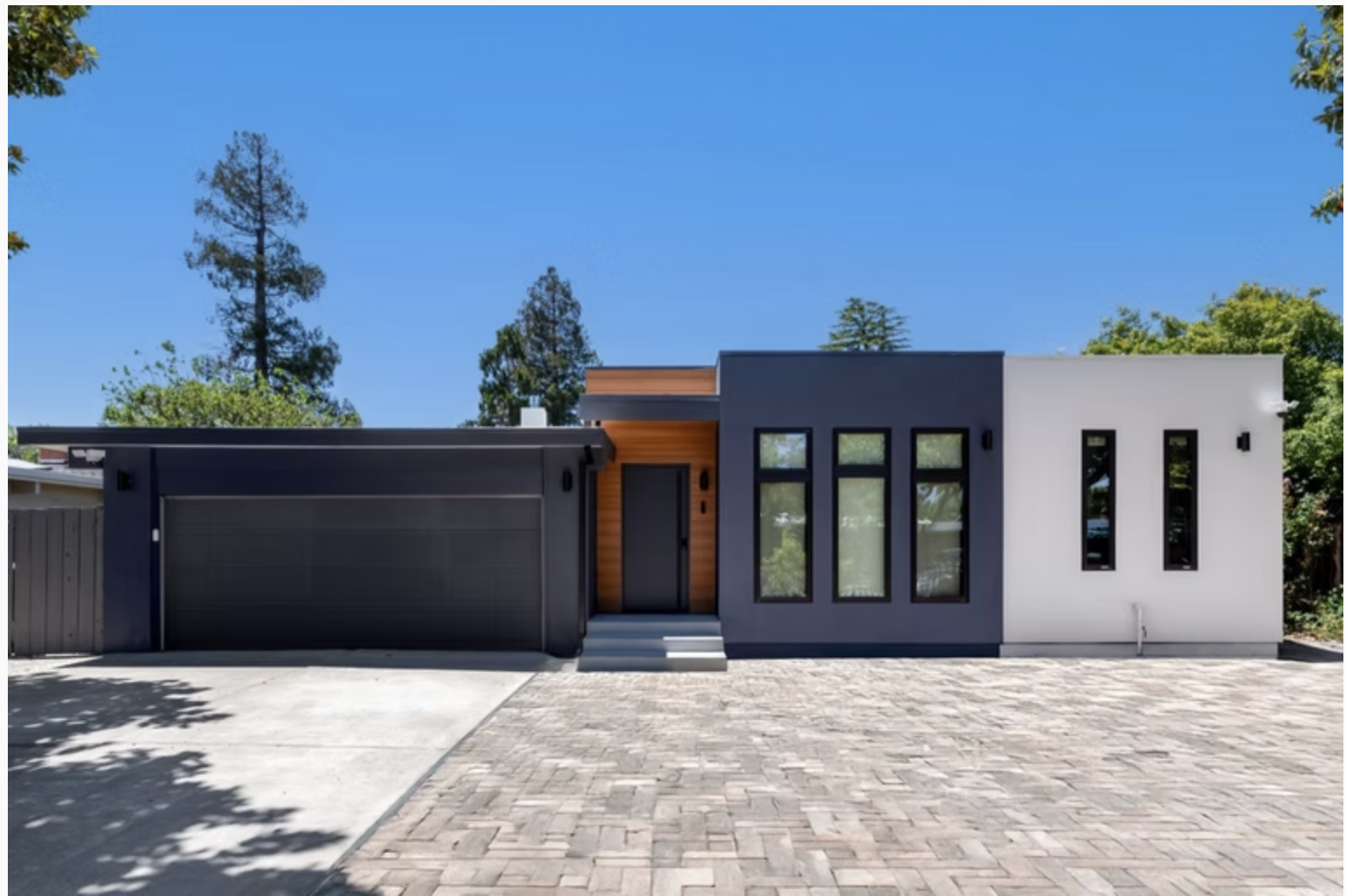 Modern home renovation with patio deck in Palo Alto
