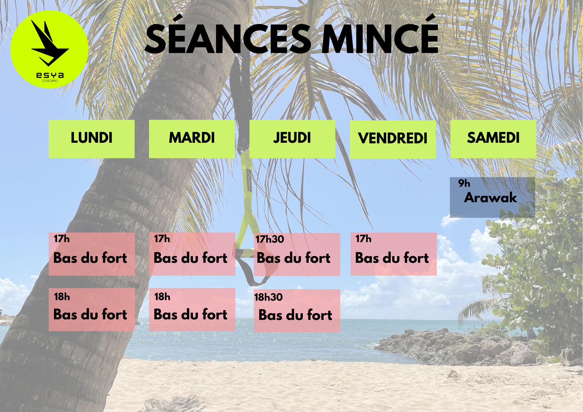 Planning des séances mincé