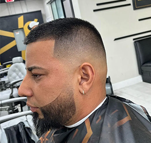 fade haircut and beard