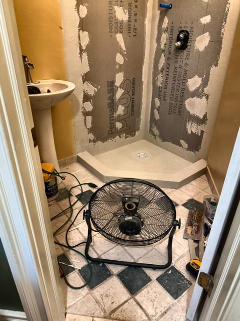 WoodHausWorks completed carpentry and tile project