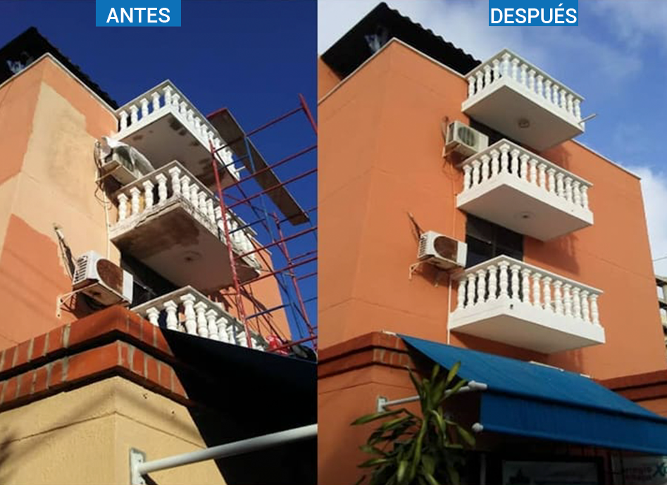 Proyecto 1 · Antes y después de la renovación de un edificio en Barranquilla