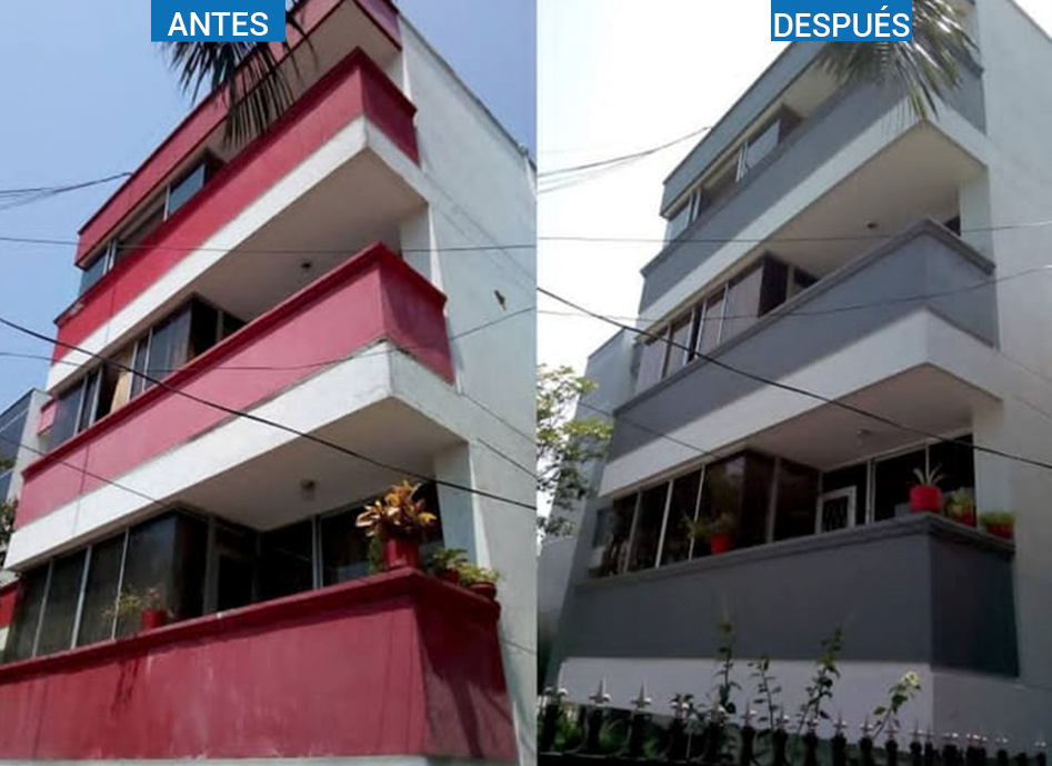Proyecto 2 · Antes y después de la renovación de un edificio en Barranquilla