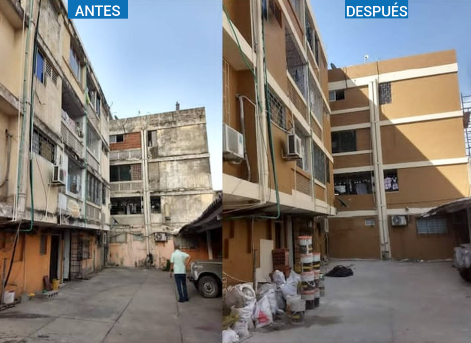 Proyecto 3 · Antes y después de la renovación de un edificio en Barranquilla