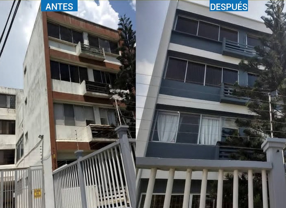 Proyecto 5 · Antes y después de la renovación de un edificio en Barranquilla