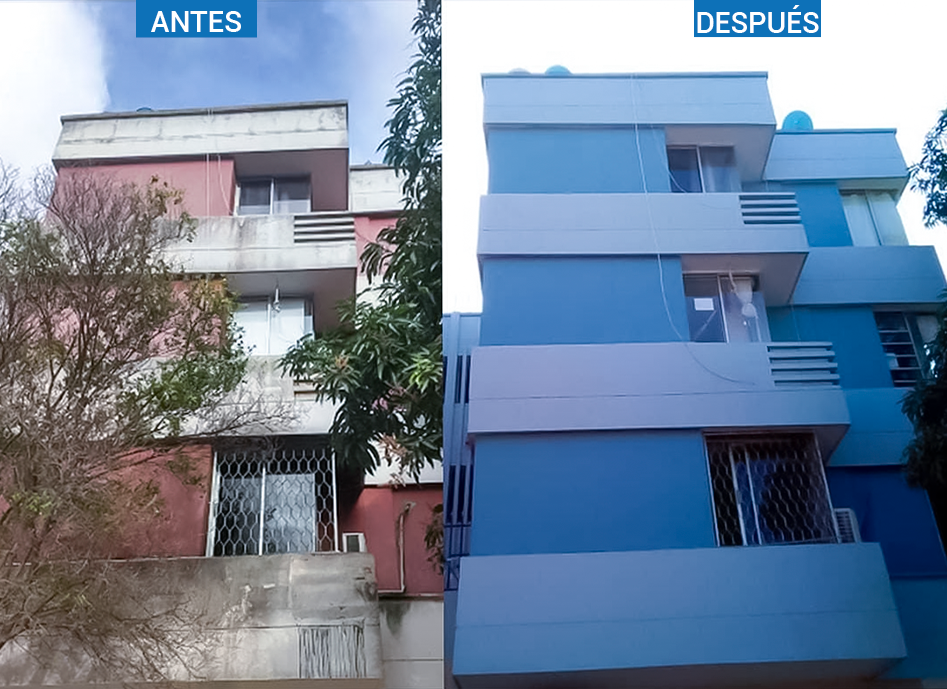 Proyecto 7 · Antes y después de la renovación de un edificio en Barranquilla