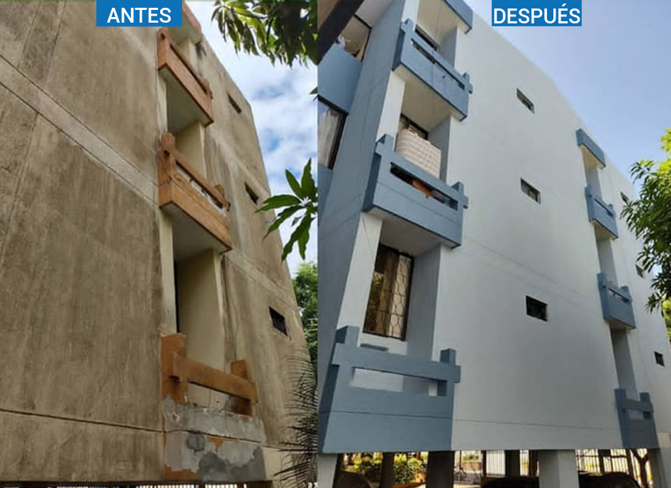 Proyecto 8 · Antes y después de la renovación de un edificio en Barranquilla