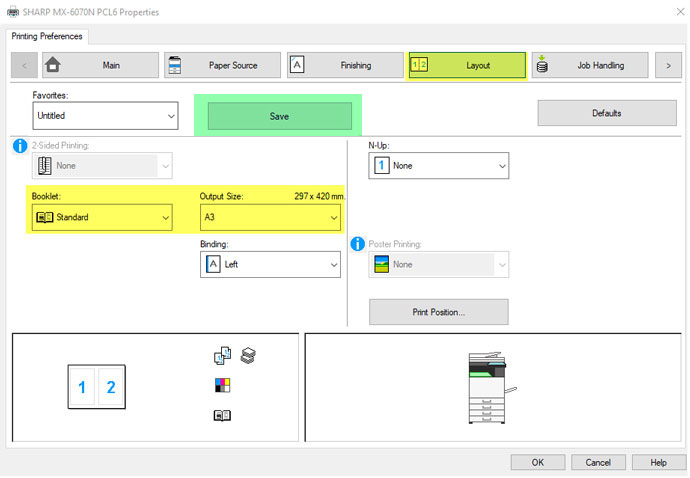 printing booklet step 2