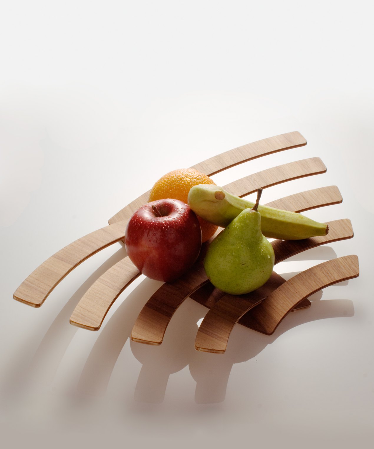 Frond original flat packed timber fruit bowl design
