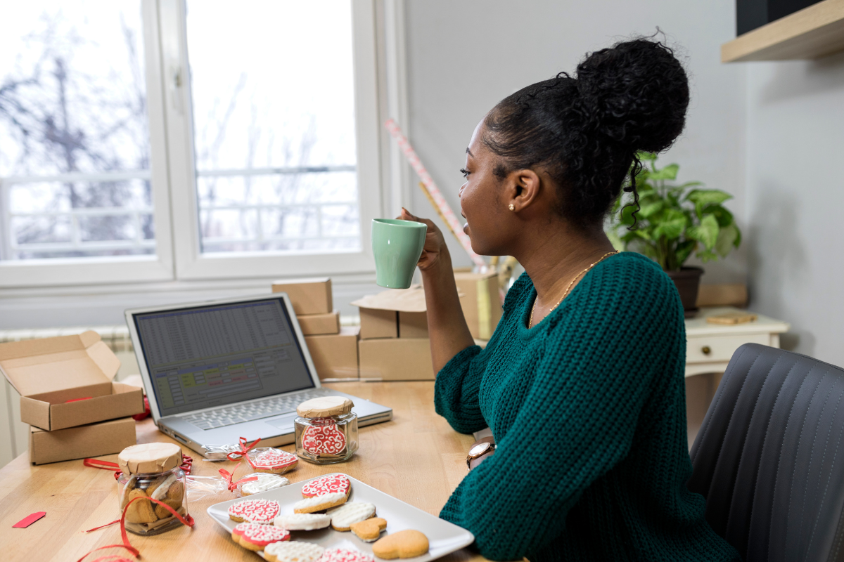 Creative small business owner working on their online presence