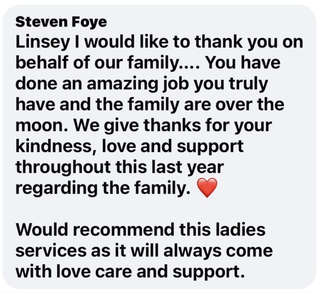 Review from Steven Foye
