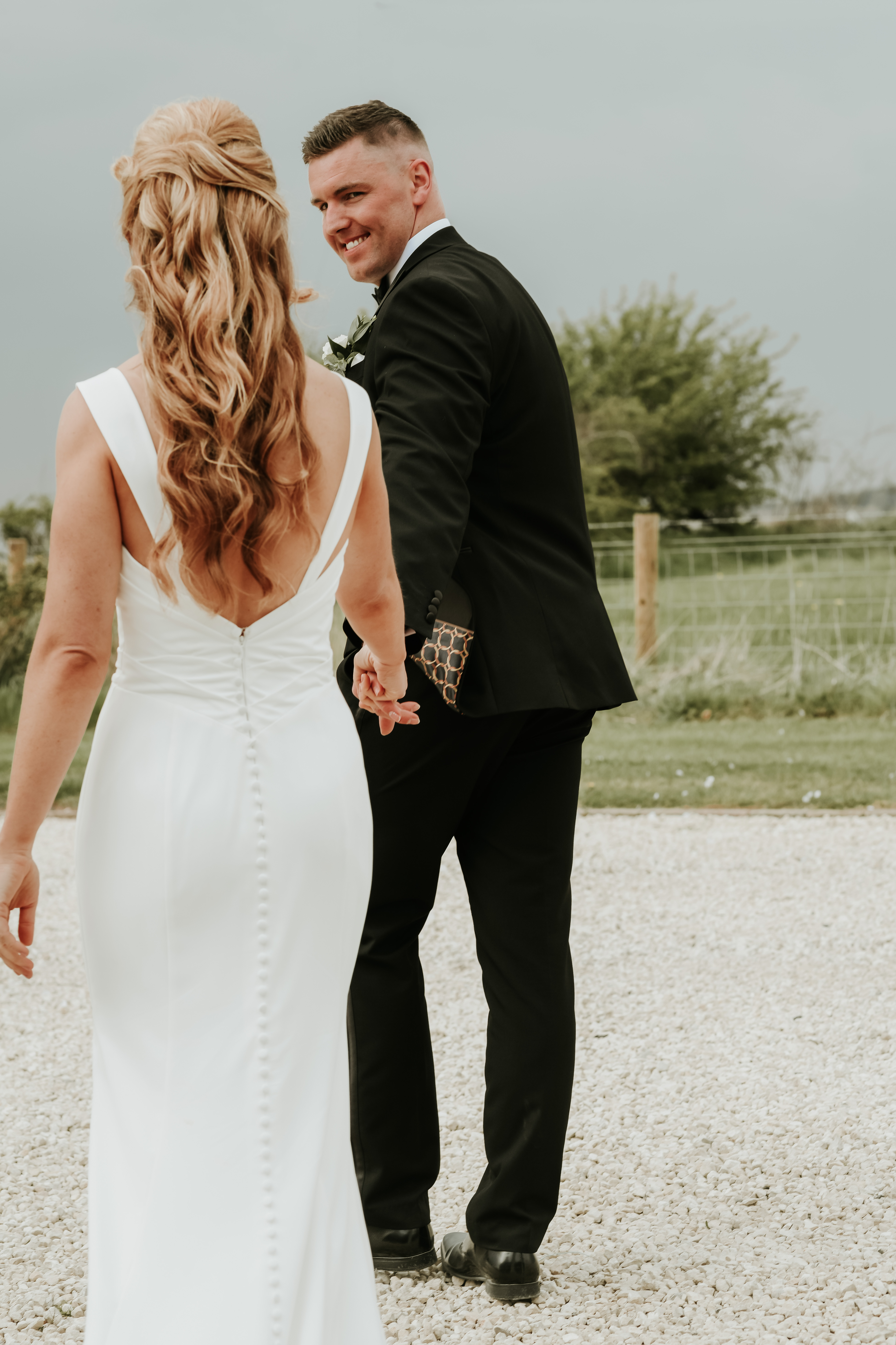 Candid vintage wedding moment