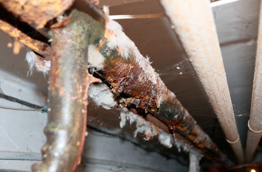 Old galvanized pipe with outdated plumbing problems