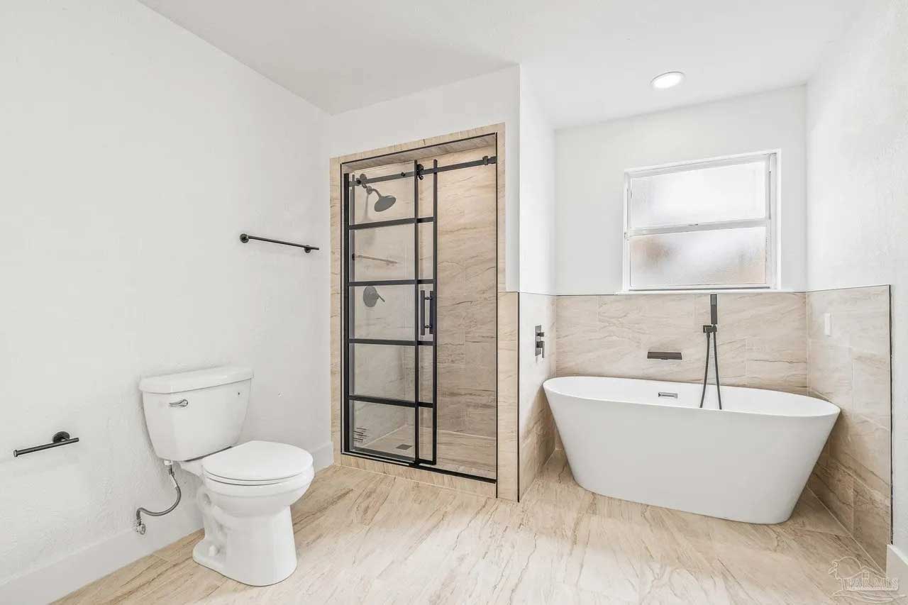 Primary bathroom after renovation