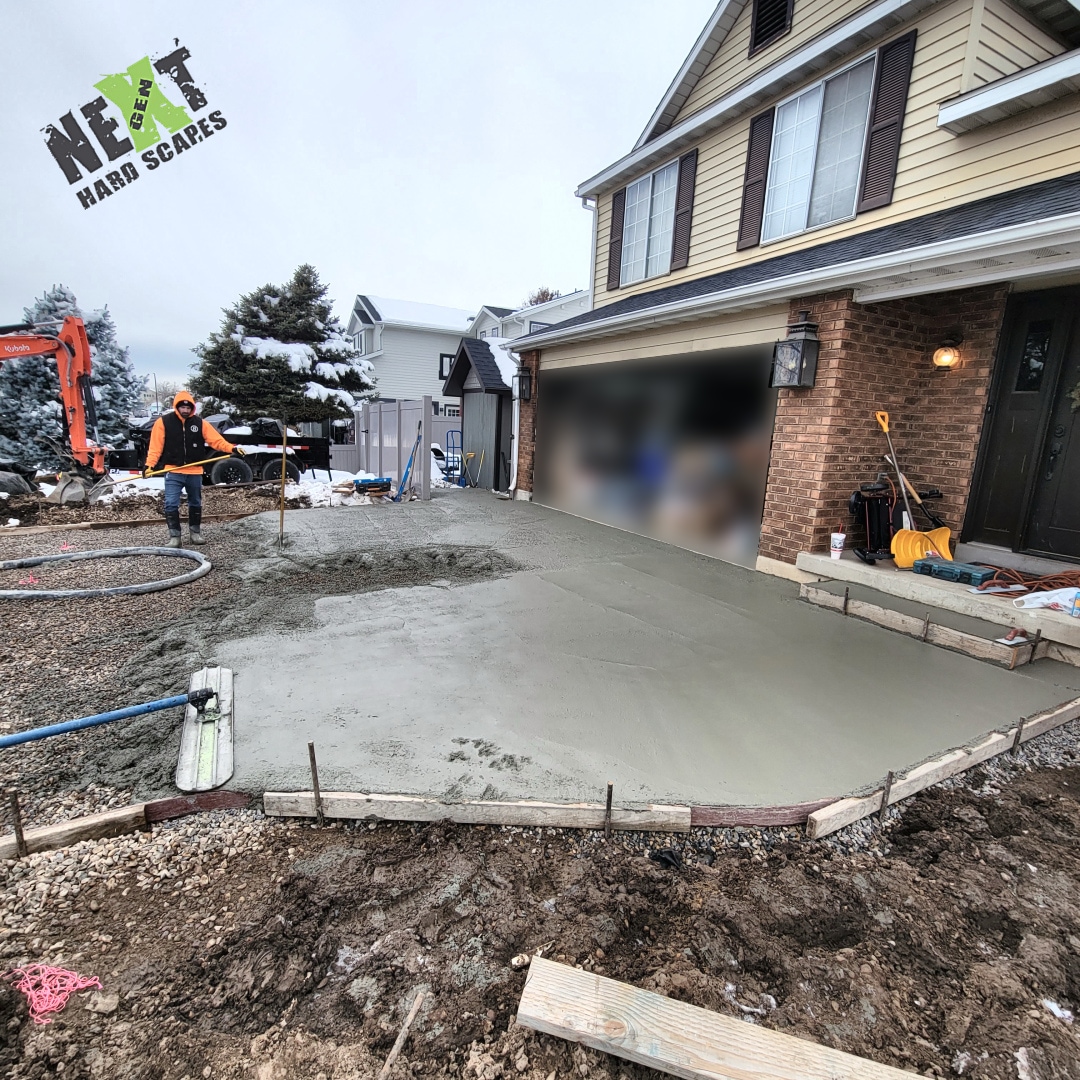 New driveway pour in progress. 