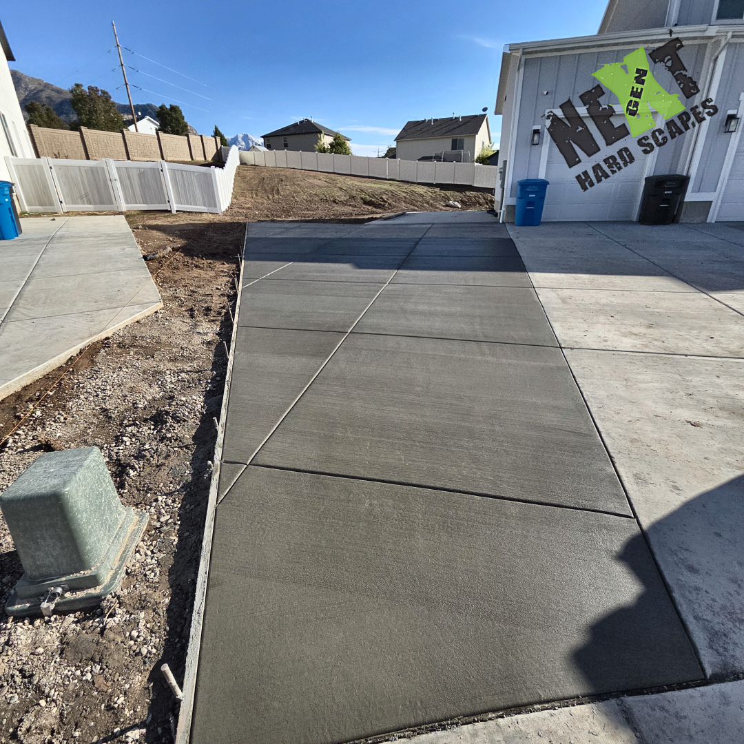 A front to back view of the completed side drive. 