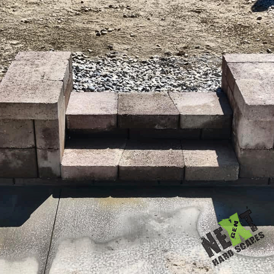 Close-up of the two-step set showing full-width treads, consistent riser heights, and flush cap placement for safe, even access.