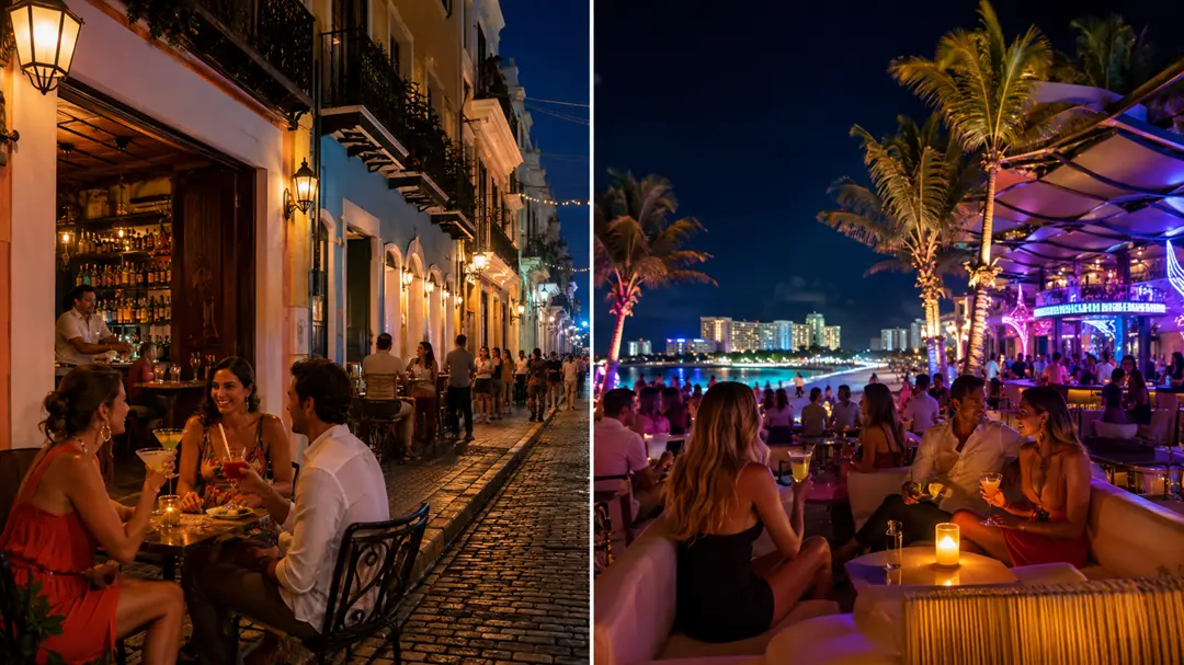 Cancun and Puerto Rico nightlife vacation comparison