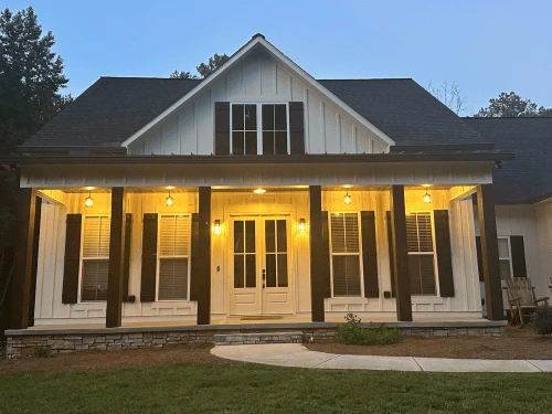 A beautifuly done outdoor lighting for a home in holly springs
