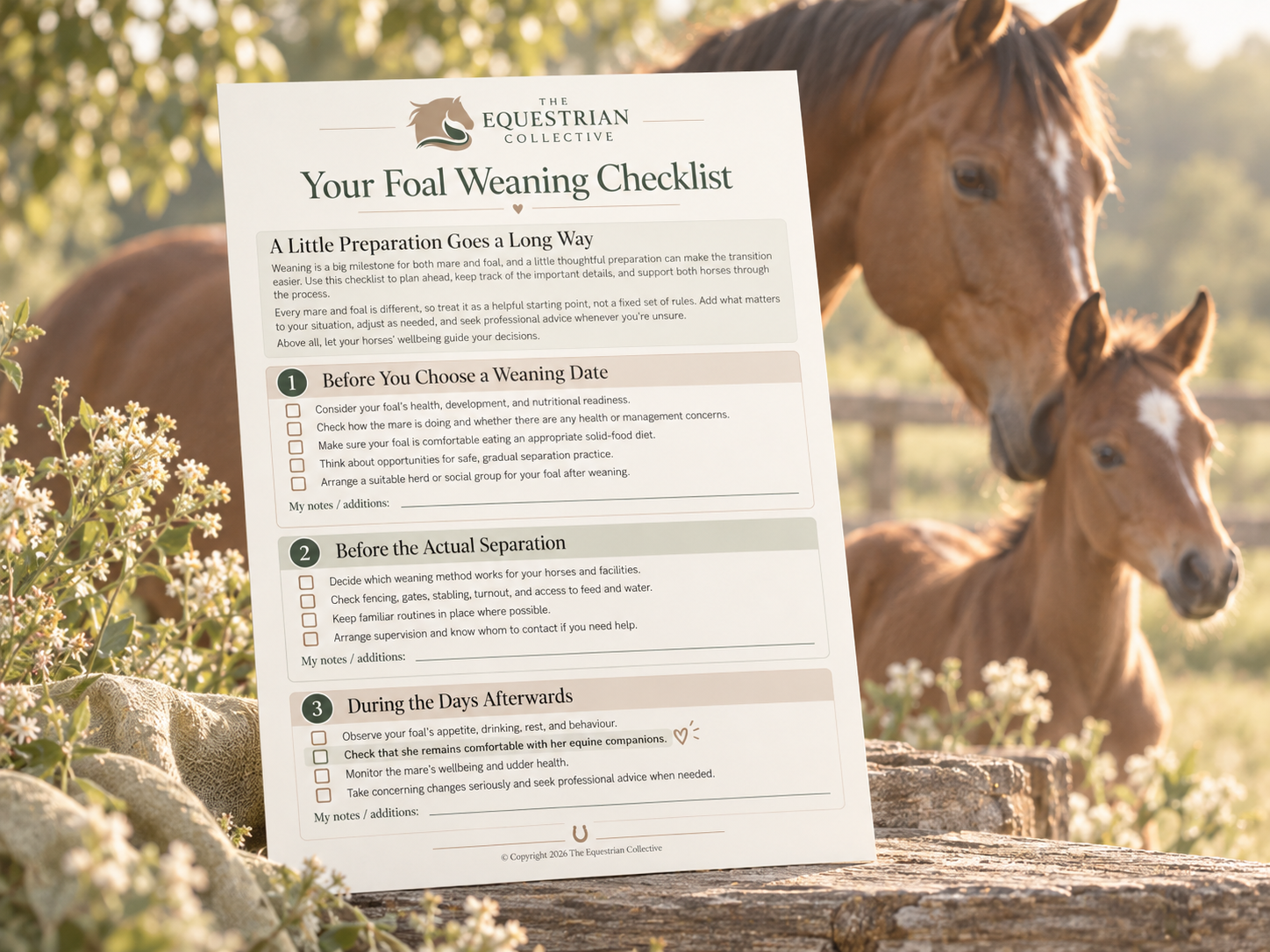 Download foal weaning checklist Download foal weaning checklist