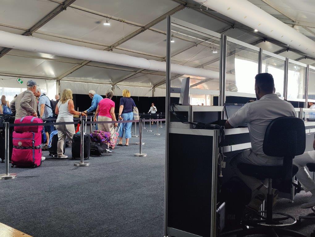 Event check-in desks connected with satellite internet