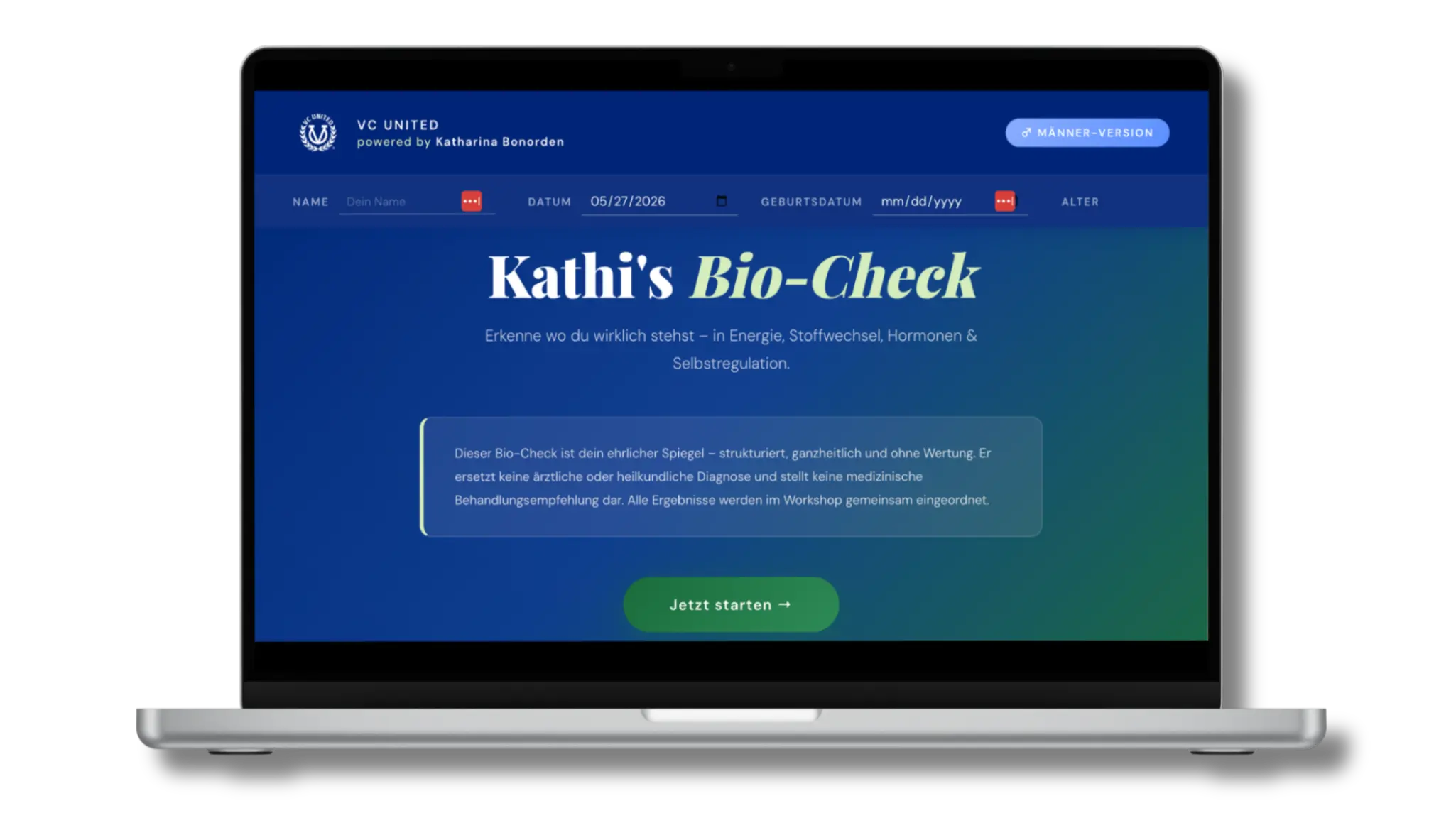 Elevated Health — Bio-Check für Männer