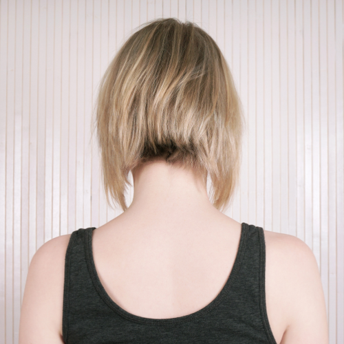 Haircut and style result at May's Beauty Bar San Diego