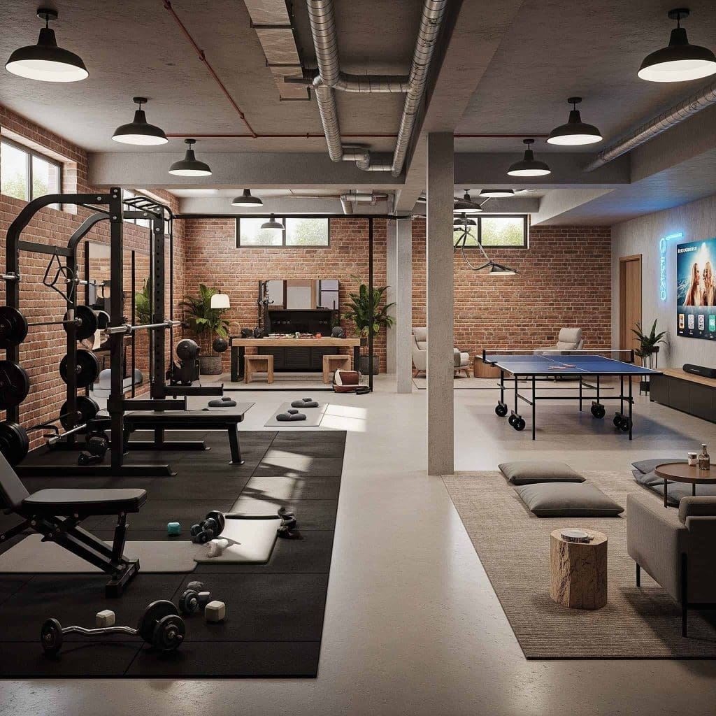 Home gym and wellness basement remodel in Freehold, NJ