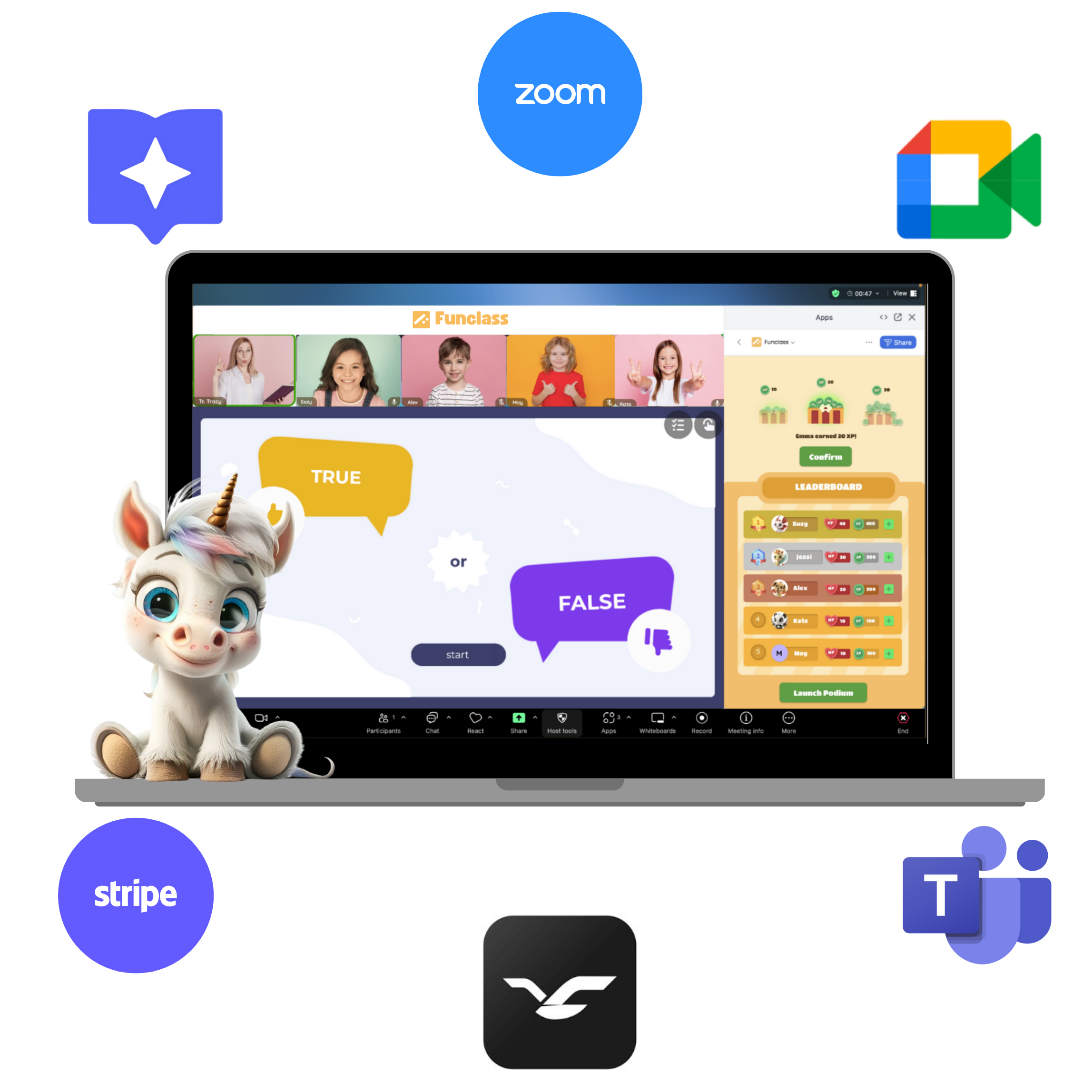 Funclass LIGHT LINKING feature connecting multiple virtual classroom platforms for online teaching. Funclass LIGHT LINKING feature connecting multiple virtual classroom platforms for online teaching.
